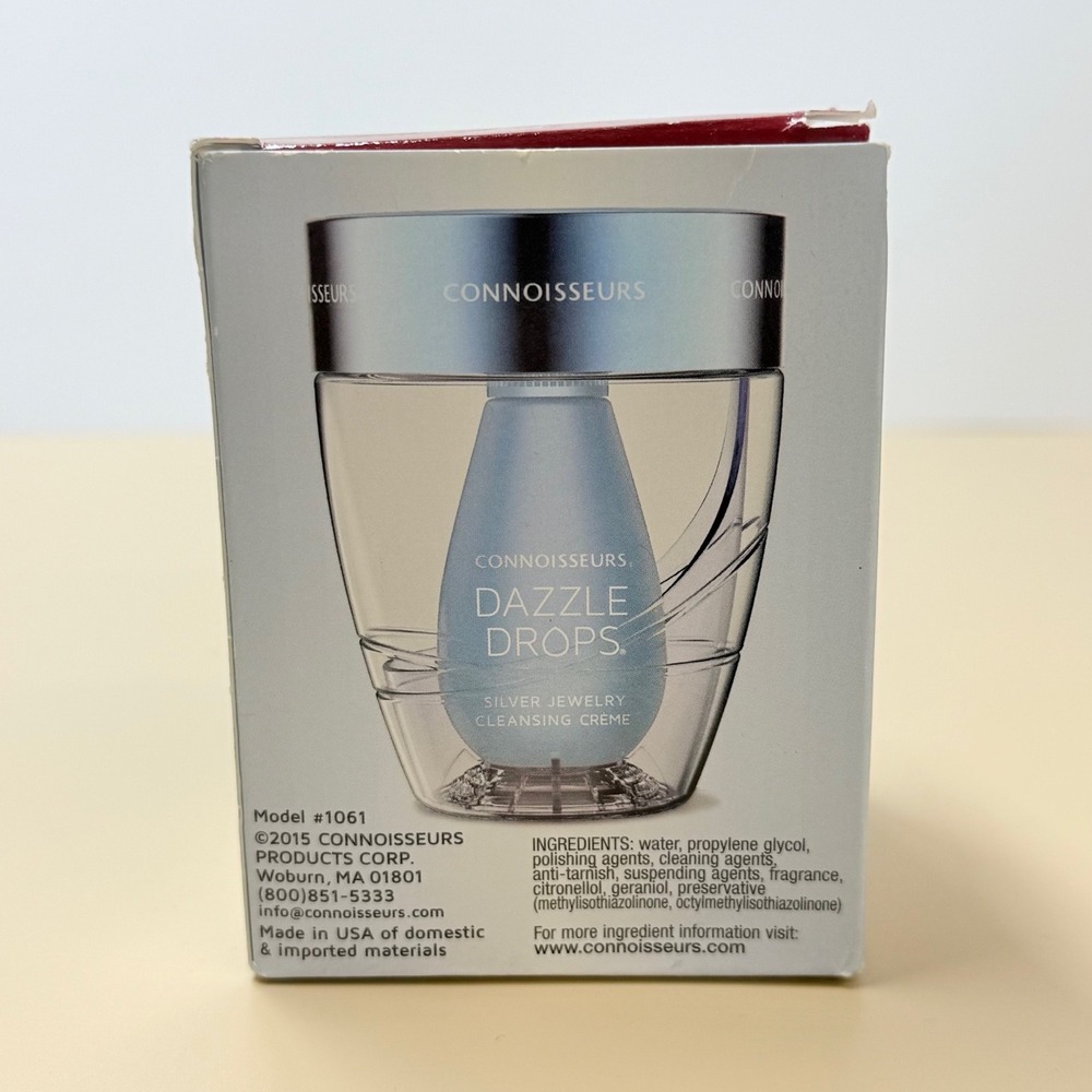 Connoisseurs Dazzle Drops Silver Jewelry Cleansing Crème Kit 1061 Non-Toxic 1oz - Picture 3 of 5